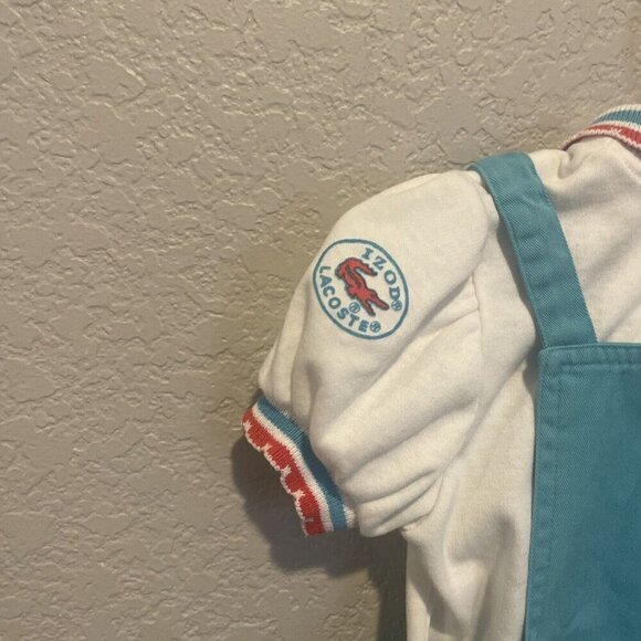 Lacoste Izod Vintage Girls Blue Skirt With Straps Size 4 Polo Shirt Alligator - Picture 6 of 13